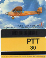 TURKEY - ALCATEL - DEMO CARD - TURKISH AIRLINES KING BIRD - YELLOW REVERSE - P13 MATT LONG BARCODE - Turkey