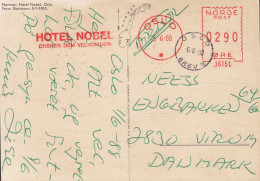 Norway PPC Oslo. Hotel Nobel. OSRAM Commercial Sign. Normann 0-1-1850. 'HOTEL NOBEL' OSLO 1988 Meter Cds. (2 Scans) - Cartas & Documentos