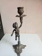 Bougeoirs Ancien Hauteur 25 Cm - Chandeliers, Candelabras & Candleholders