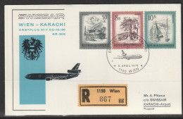 1976, Swissair, Erstflug, Wien-Karachi - First Flight Covers
