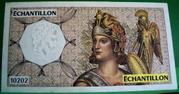 ECHANTILLON 200 Francs  MONTESQUIEU  Type Athéna à Droite FILIGRANE Visible  BILLET DE TEST POUR DISTRIBUTEUR - Fictifs & Spécimens