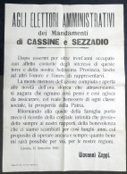 Manifesto Fine Mandato Consigliere Provinciale Di Cassine E Sezzadio - 1920 - Altri & Non Classificati