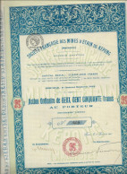 SOCIETE FRANCAISE DES MINES D'ETAIN DE KEPONG - MALAISIE - ACTION DE 250 FRANCS -ANNEE 1917 - Mineral