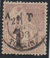 ANNAM Et TONKIN - N°1 Obl (1888) 1 Sur 2c Lilas-brun - Used Stamps