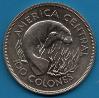 COSTA RICA 100 Colones 1974 Conservation KM# 201  Silver .500 Argent Manatee Lamantin - Costa Rica