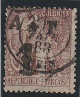 ANNAM Et TONKIN - N°2 Obl (1888) 1 Sur 4c Lilas-brun - Used Stamps