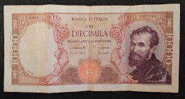 ITALY- 10000 LIRE 1970. MICHELANGELO - 5000 Lire