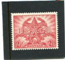 AUSTRALIA - 1946  2 1/2d  PEACE   MINT  SG 213 - Mint Stamps