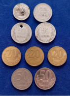 MONETE COIN ALBANIA 10 QINDARKA (1960) - 20 Q (1988) - 50 Q (1964) - 20 LEKE (1996) - 50 LEKE (1996) - Albanië