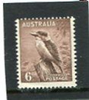 AUSTRALIA - 1956  6d  KOOKABURRA  NO WMK  MINT   SG 230b - Neufs