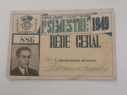 Bilhete De Assinatura, Transportes Do Porto 1949 - Lettres & Documents