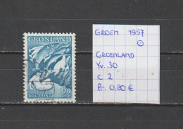 (TJ) Groenland 1957 - YT 30 (gest./obl./used) - Usati