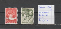 (TJ) Groenland 1960 - YT 34 + 35 (gest./obl./used) - Usados