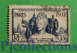 S661- SOMALIS 1937 ESPOSIZIONE INTERNAZIONALE PARIGI 1,50f USATO - USED - Oblitérés