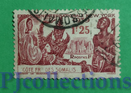 S662- SOMALIS 1939 ESPOSIZIONE INTERNAZIONALE NEW YORK 1,25f USATO - USED - Oblitérés