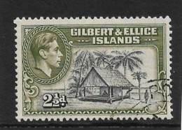 GILBERT & ELLICE ISLANDS 1943 2½d BROWNISH-BLACK AND OLIVE-GREEN SG 47a FINE USED Cat £10 - Islas Gilbert Y Ellice (...-1979)