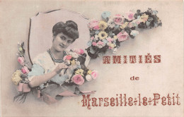 Amitiés De MARSEILLE-le-PETIT (Oise) - Marseille-en-Beauvaisis - Voyagé 1908 (2 Scans) Lamy, 120 Rue De Paris, Les Lilas - Marseille-en-Beauvaisis