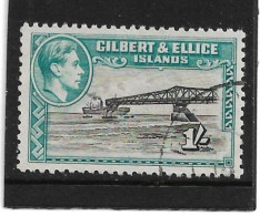 GILBERT & ELLICE ISLANDS 1943 1s BROWNISH-BLACK AND TURQUOISE-BLUE SG 51a FINE USED Cat £7.50 - Îles Gilbert Et Ellice (...-1979)