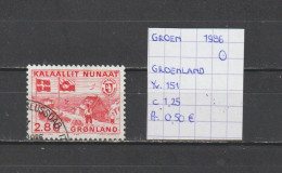 (TJ) Groenland 1986 - YT 151 (gest./obl./used) - Usados