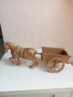 Cheval Et Charette En Régule Longueur 28 Cm Hauteur 12 Cm - Bronzen