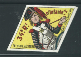 Rare : Vignette DELANDRE - France 34 éme Régt D'infanterie De Ligne - 1914 -18 WWI WW1 Poster Stamp - Erinnophilie