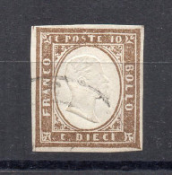 275 - SARDEGNA IV, 10 Cent Bruno Cioccolato Scuro 14Ce . Molto Bello - Sardegna