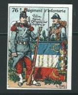 Rare : Vignette DELANDRE - France 76 éme Régt D'infanterie De Ligne - 1914 -18 WWI WW1 Poster Stamp - Erinnophilie