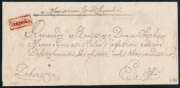 1785 Ex Offo, Piros / Red "Szegedin" - Debrecen. Certificate: Czirók (Rompes 600 P) - Altri & Non Classificati