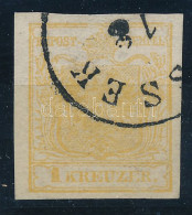 O 1850 1kr Aranysárga MP Ib / Gold Yellow, Type MP Ib "(SI)SSEK" Certificate: Strakosch - Autres & Non Classés