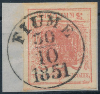 1850 3kr Rózsaszín HP Ia, Látványosan Kiemelt Középrész Eltolódva, Közlécnyomat / Rose, Highlighted Shifted Middle Part, - Other & Unclassified