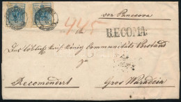 1855 2 X 9kr (az Egyik óriási ívszéllel) + 6kr Ajánlott, 2. Súlyfokozatú Levélen / 2 X 9kr (1 With Large Margin) + 6kr O - Andere & Zonder Classificatie