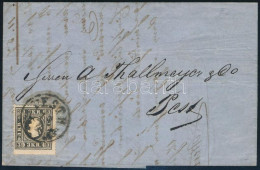 1860 3kr II. Típus Fekete, Helyi Levélen / Type II. Black, On Local Cover "PESTH" (Ferchenbauer EUR 565,-) - Other & Unclassified