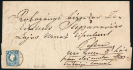 1860 15kr I. Típus Levélen / 15kr Type I. On Cover "BELÉNYES" - Pest - Sonstige & Ohne Zuordnung