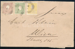 1861 2kr + 3kr + 10kr Háromszínű Bérmentesítés 3. Zónás Távolsági Levélen / 2kr + 3kr + 10kr On 3rd Zone Domestic Cover  - Other & Unclassified