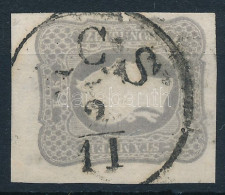 O 1861 Hírlapbélyeg Sötétszürke, Szép és Ritka Szín! / Newspaper Stamp In Dark Grey Colour, Rare! "ÁCS" (ANK EUR 480,-) - Andere & Zonder Classificatie