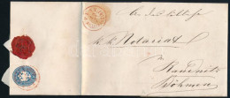 1865 15kr + 10kr Ajánlott Levélen Piros "PEST / RECOMMANDIRT" Bélyegzéssel, Belül 36kr Okmánybélyeggel / 15kr + 10kr On  - Other & Unclassified