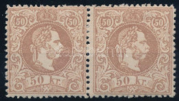 ** 1867 50kr Barna, Elfogazott Pár / Brown, Pair With Shifted Perforation - Otros & Sin Clasificación