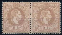** 1867 50kr Barna, Elfogazott Pár / Brown, Pair With Shifted Perforation - Andere & Zonder Classificatie