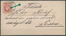 1870 5kr Látványos Lemezhibával Levélen. Nagyon Ritka! / 5kr With Plate Fkaw On Cover, RR! "SOPRON / OEDENBURG" - Altri & Non Classificati