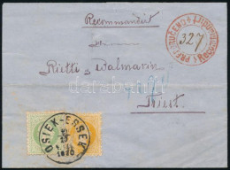 1870 2kr + 3kr Ajánlott Levélen, A Hátoldali Bélyeg Hiányzik / 2kr + 3kr On Registered Cover, The Stamp On The Backside  - Otros & Sin Clasificación