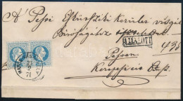 1871 Ajánlott Levél 2 X 10kr Bélyeggel / 2 X 10kr On Registered Cover "MAROS-VÁSÁRHELY" - Andere & Zonder Classificatie