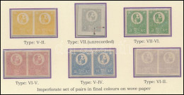 (*) 1871 Kőnyomat Vágott Próbanyomat Párok + A 3kr Szürke Másolata (VII. Típusban) Enyvezetlen Papíron, Mindegyik Bélyeg - Sonstige & Ohne Zuordnung