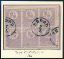 1871 Kőnyomat 25kr Fekvő Hatostömb. Típusok: VII-VI-X / II-I-V. UV Védő Fóliával! / 25kr Block Of 6 With UV Protection F - Other & Unclassified