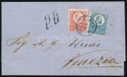 1871 Kőnyomat 10kr + Réznyomat 5kr Vegyes Bérmentesítésű Levél Olaszországba / Mi 4 + 10 Mixed Franking On Cover To Ital - Other & Unclassified