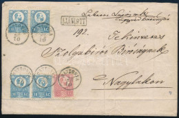 ~1872 Réznyomat 5kr és 4 X 10kr Bélyeg Hetedik Súlyfokozatú Ajánlott Levélen / 5kr + 4 X 10kr On 7th Weight Class Regist - Andere & Zonder Classificatie