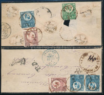 1873 Réznyomat 3kr, 2 X 5kr és 3 X 10kr Ajánlott Levélen "BISTRA" - Franciaországba, Fekete P.D. és Charge, Valamint Kék - Autres & Non Classés