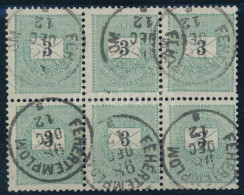 O 1889 3kr Hatostömb, Lemezösszefüggés / Mi 29 Block Of 6 - Other & Unclassified