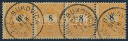 O 1889 8kr Négyescsík, Lemezösszefüggés / Mi 31 Stripe Of 4 - Sonstige & Ohne Zuordnung