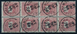 O 1889 15kr Nyolcastömb, Lemezösszefüggés / Mi 34 Block Of 8 - Sonstige & Ohne Zuordnung