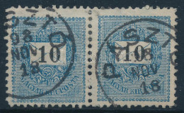 O 1898 10kr Pár 11 1/2 Fogazással. Párban Rendkívül Ritka!!! / Mi 46 X Pair, Perforation 11 1/2. Certificate: Glatz - Sonstige & Ohne Zuordnung